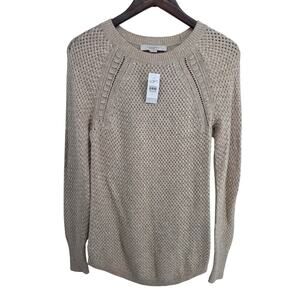 NWT Loft Basket Weave Sweater Oatmeal Size Small